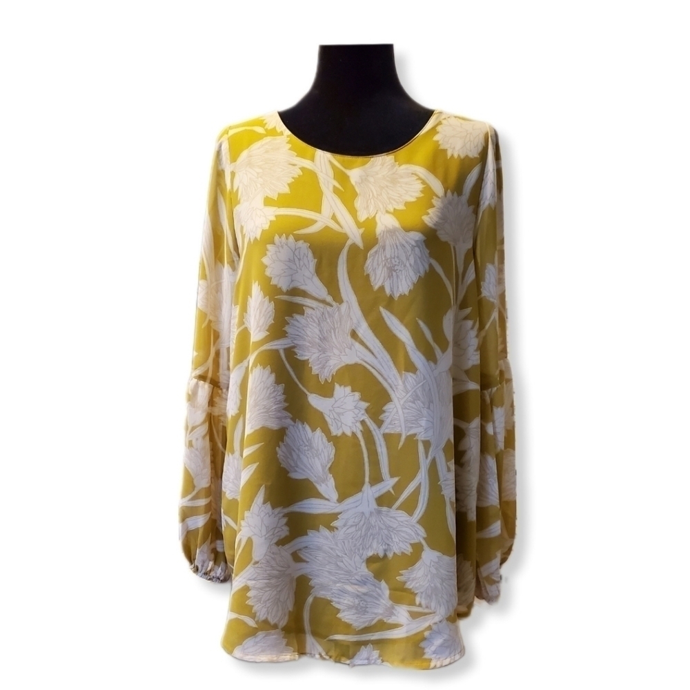 Ann Taylor Sheer Blouse with Lining Sz M
